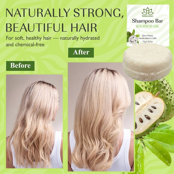 Shampoo Bar Soursop Oil for Dry, Thinning Hair | For Hair Growth, Strengthening, - Picture 4 of 9